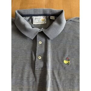 Augusta National Golf Shop Men's XL Masters Gray Yellow Striped 2-Ply Polo Shirt